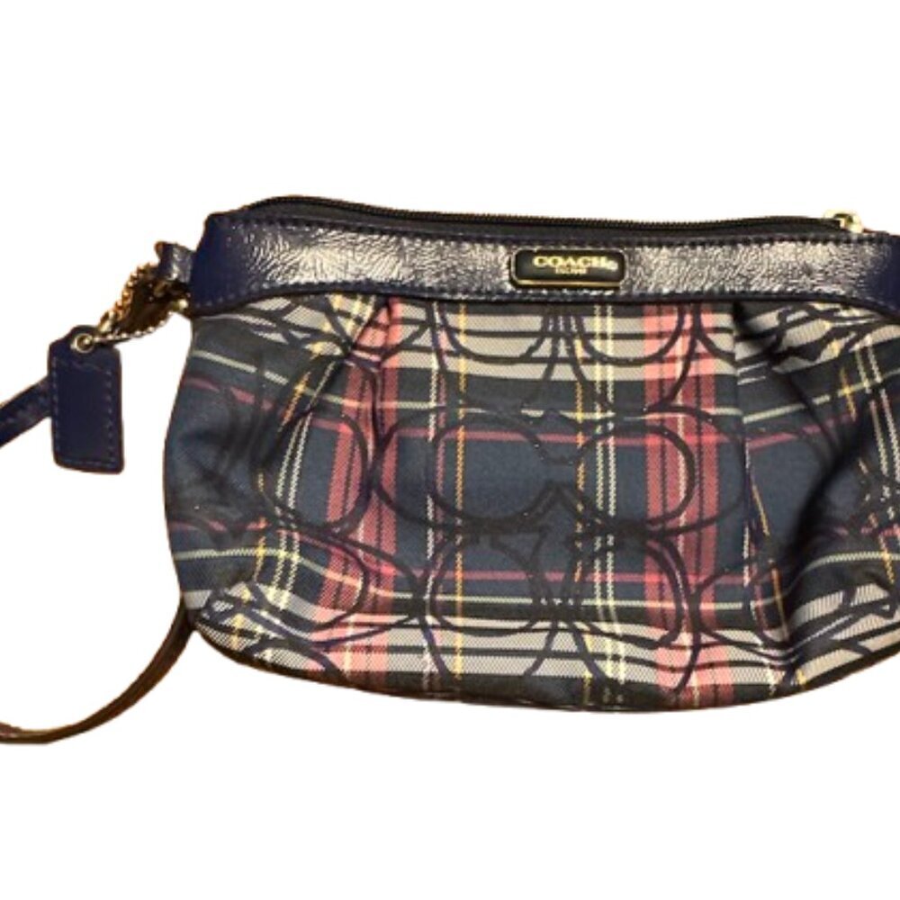 Coach plaid wristlet